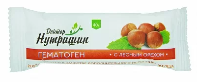 фото упаковки Доктор Нутришин Гематоген лесной орех