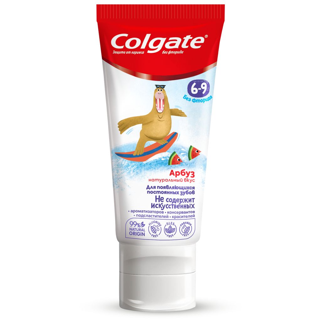 Colgate Паста зубная детская от 6 до 9 лет без фторида, 60 мл, 1 шт.