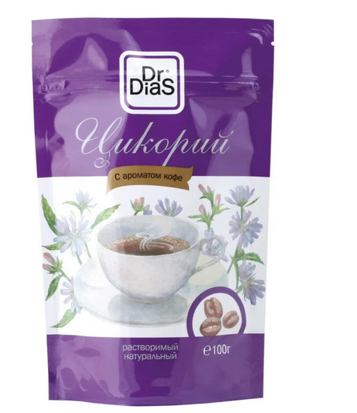 Dr.DiaS Цикорий натуральный растворимый, с кофейным ароматом, 100,0 г, 1 шт.