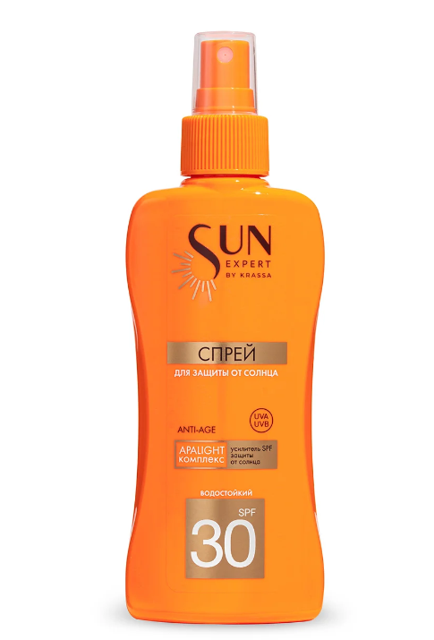 Krassa Sun Expert Спрей для защиты от солнца, spf 30, спрей, 180 мл, 1 шт.