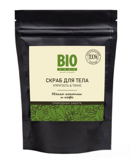 BioZone Скраб для тела, скраб, масло конопли и кофе, 150 мл, 1 шт.