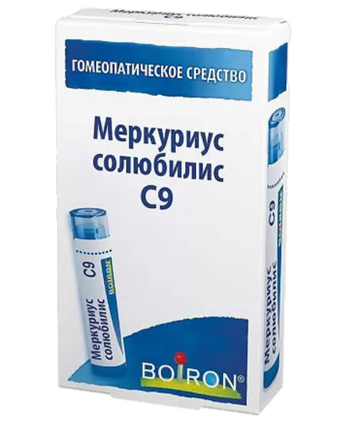 Меркуриус солюбилис C9, гранулы гомеопатические, 4 г, 1 шт.