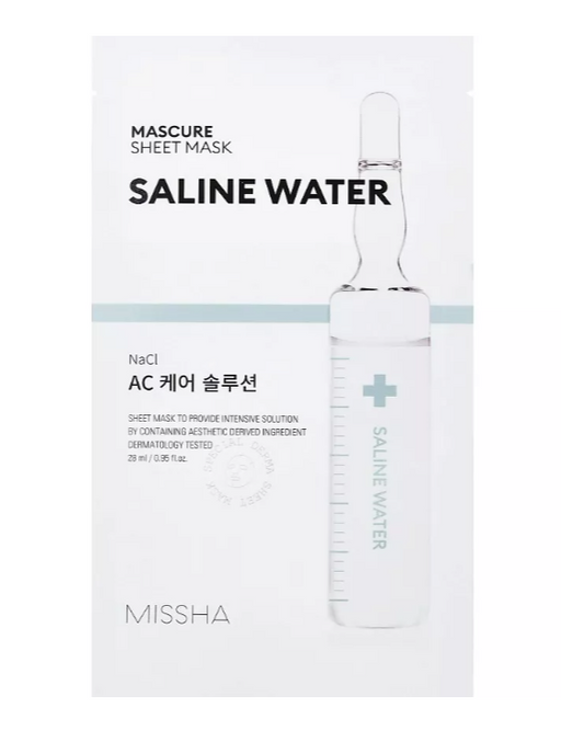 Missha Mascure Маска баланс с минерализированной водой, тканевая маска для лица, для свежести чувствительной кожи, 28 г, 1 шт.