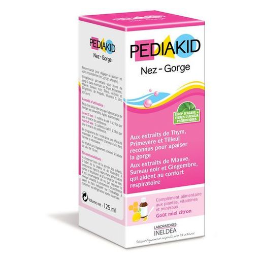 Pediakid Сироп для горла и носа, сироп, с ароматом меда и лимона, 125 мл, 1 шт.