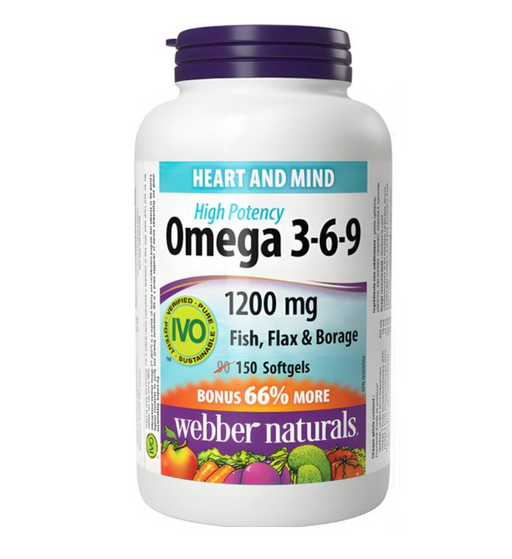 Webber Naturals Омега 3-6-9, 1200 мг, капсулы, 150 шт.